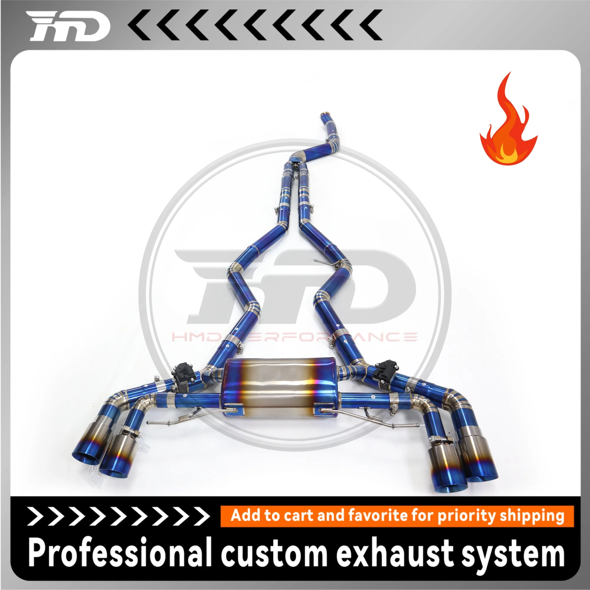 

HMD Titanium Exhaust System Performance Catback for BMW M340i M440i G20 G22 3.0T Engine Muffler With Valve