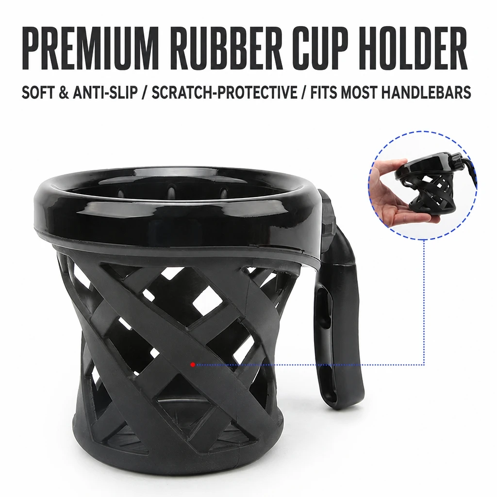 Motorcycle Handlebar Drink Cup Holder Water Bottle Basket Mount 360 Rotatable Support Bracket For Harley Most Models