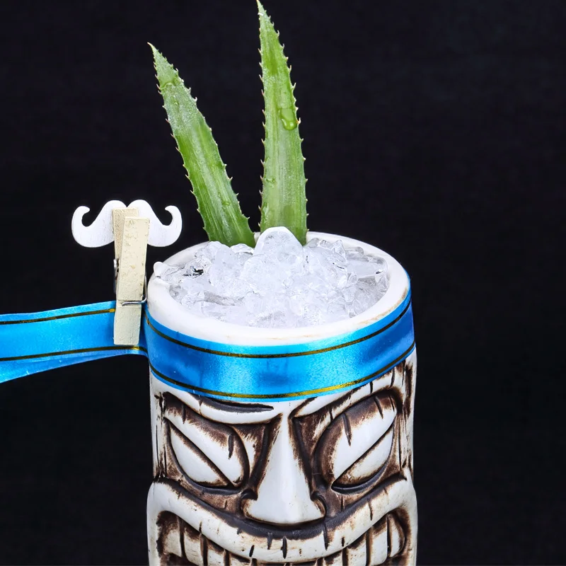 

600ml Ceramic Tiki Mug Creative Porcelain Beer Wine Mug Cup Bar Tool