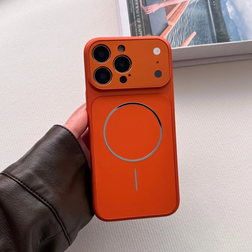 Funda protectora de teléfono con Nano lente esmerilada de lujo Original para iPhone 17 Pro Max 16 15 14 13 17 para cubierta mate de armadura magnética Magsafe