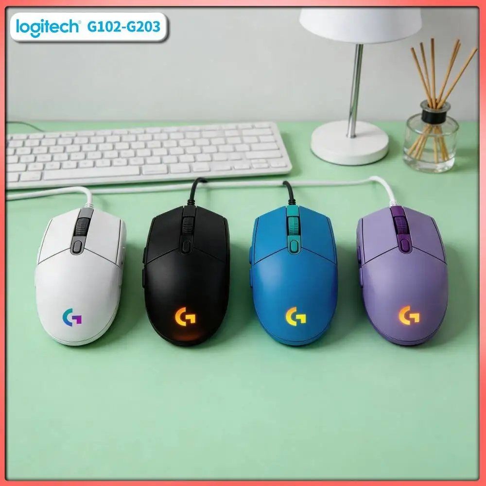 Logitech G203 Prodigy Wired Gaming Mouse 200-8000 DPI RGB Lighting 6 Buttons On-Board Memory 1ms Response Fast Trigger