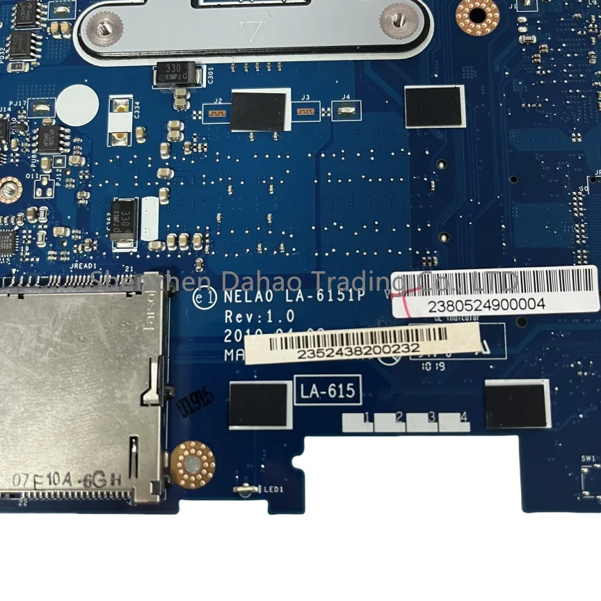 NELA0 LA-6151P For Acer Gateway ID49C Laptop Motherboard With GT330M N11P-GE1-A3 HM55 MBWMV02001 MB.WMV02.001