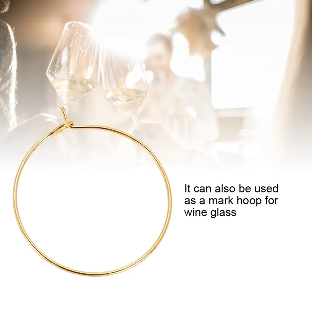 100Pcs Gold/Silver Color Steel Circle Earring Loops Open Loop Design Round Shape Jewelry Findings Wine Glass Hoop Ring