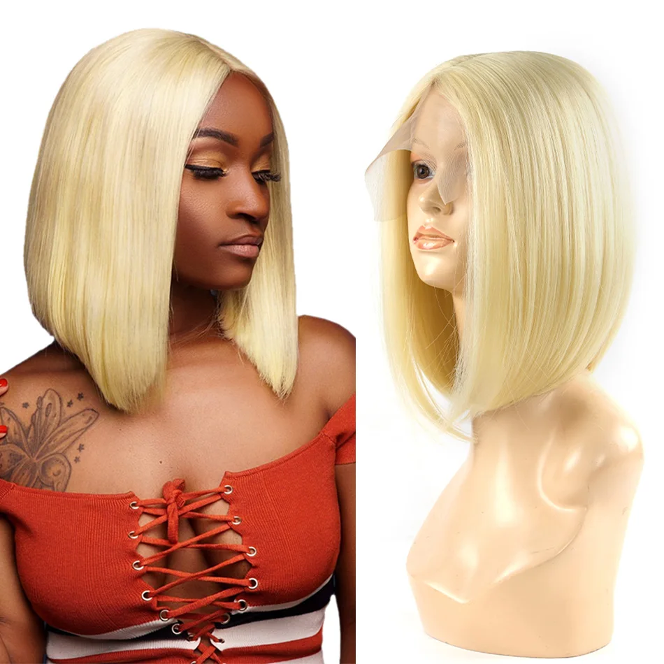 Synthetic 14inch Straight Lace Bob Wig Short Lace Wig Smooth Feel Black Brown High Temperature Fiber For Women Yaki Beauty Hair