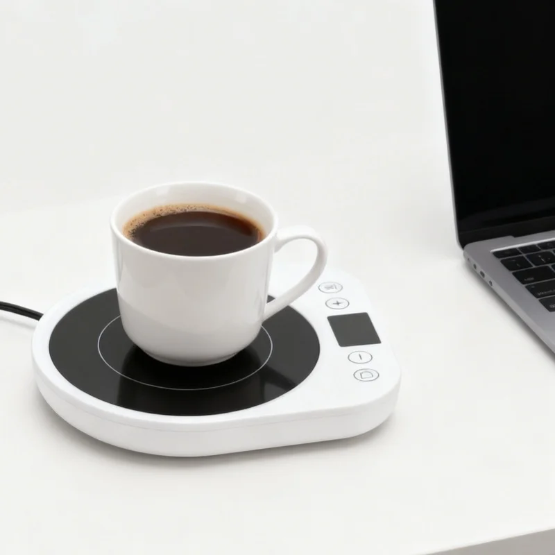 110V Mug Warmer 3 Temperature Settings Electric Cup Heater with 12H Timer 4H Auto Shut Off for Desk Coffee Tea Milk Beverage