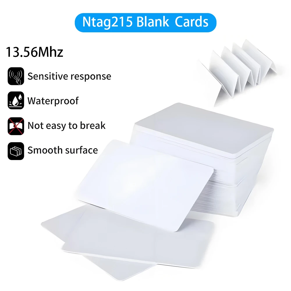 

5/10pcs NFC Cards white Blank for NTAG215 504Bytes Tags Written by Tagmo Works with Switch Available for All NFC Mobile Phone
