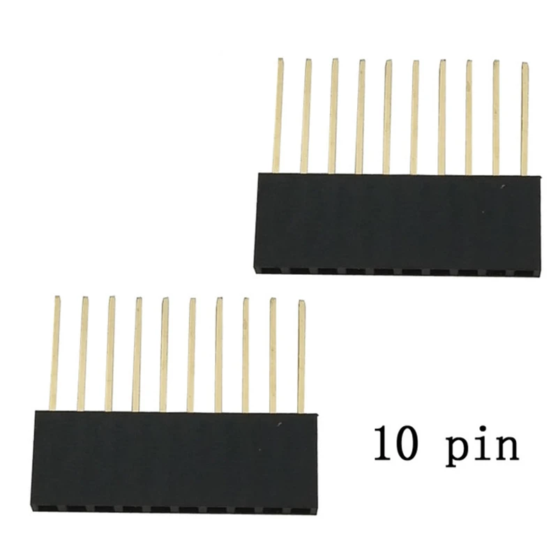 10pcs/LOT Pin Header 6/8/10pin 2.54MM 10MM Long Needle Female Pin Header Strip Stackable Header