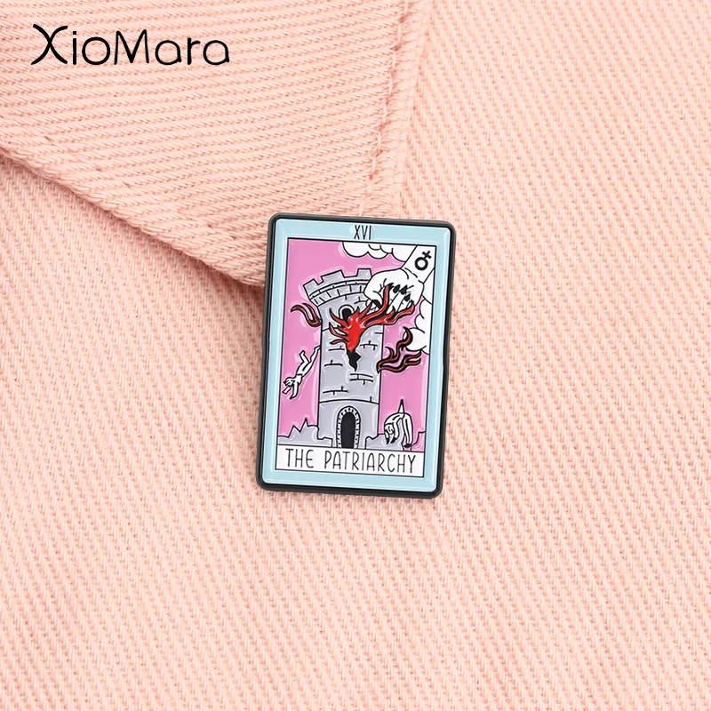 Feminist Deconstructed Tarot Enamel Pin The Patriarchy Gender Equality Brooch Lapel Backpack Badge Jewelry Accessories Gifts