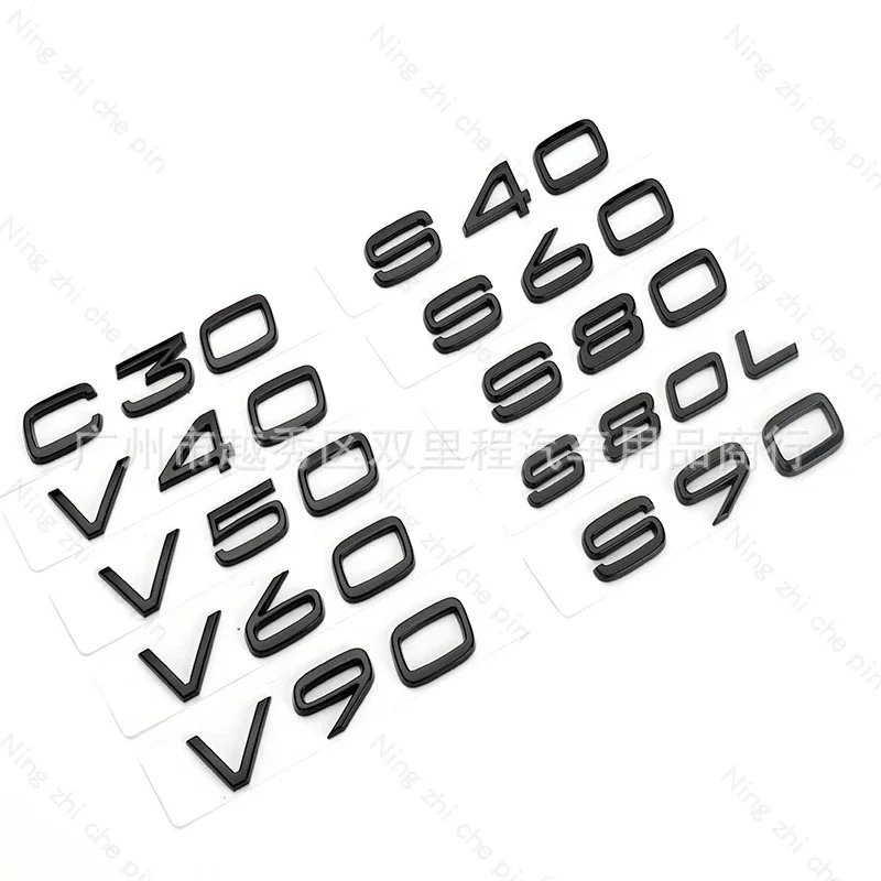 

3d Black Car Rear Trunk Letters Emblem Logo Badge Sticker Accessories for Volvo XC40 XC60 XC70 XC90