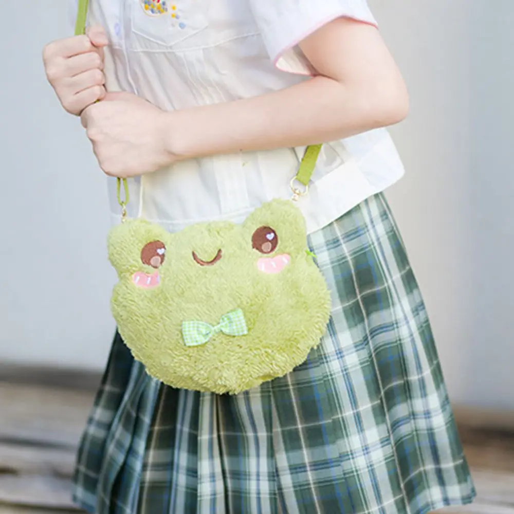 Bolsas portáteis de sapo pequeno para mulheres e crianças, presente doce do brinquedo, todo o jogo, ao ar livre, bonito, estilo coreano