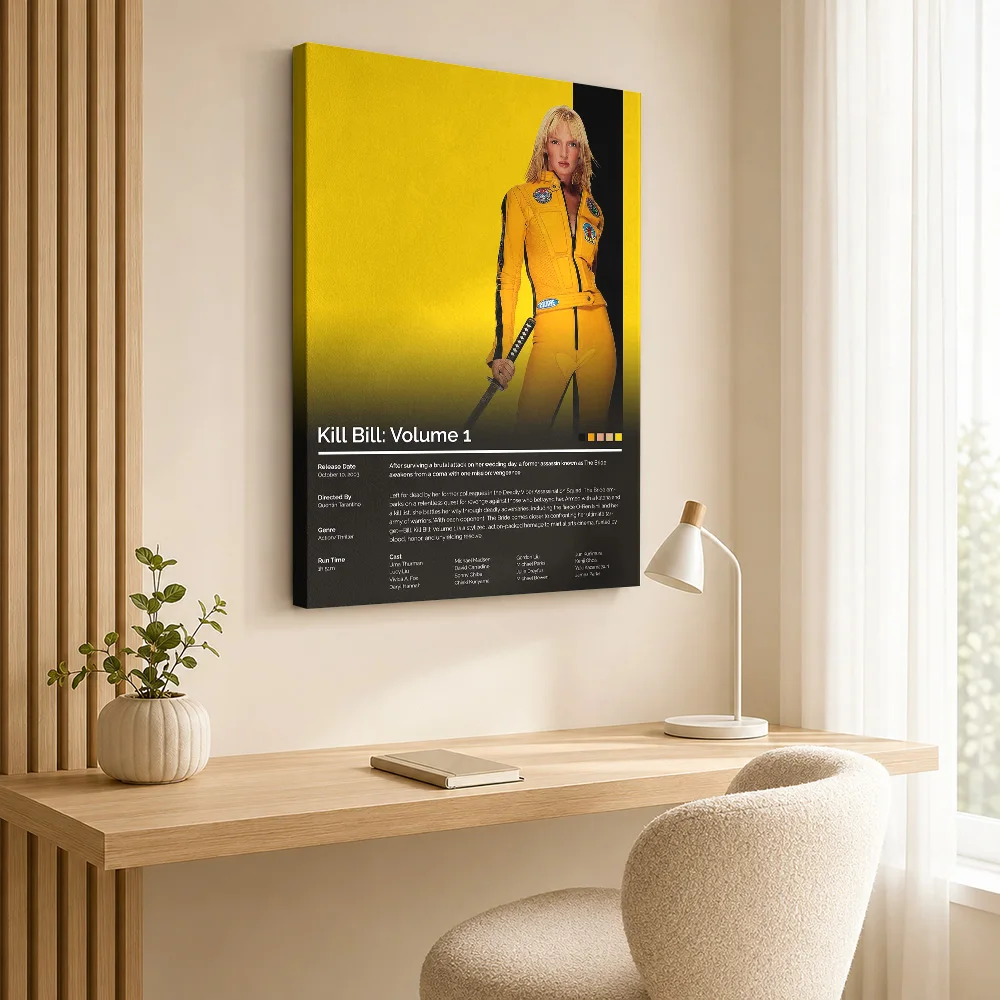 Kill Bill: Volume 1 Movie Framed Canvas Print Poster Personalized Photo Classic Cinema Wall Paintings Decoration for Man Cave