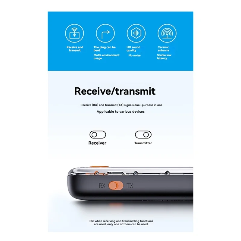 Bluetooth 5.3 Audio Receiver Transmitter For TV/Airplane To Headphones For Home Stereo/Bluetooth Earbuds/PC/Gym-Y41A
