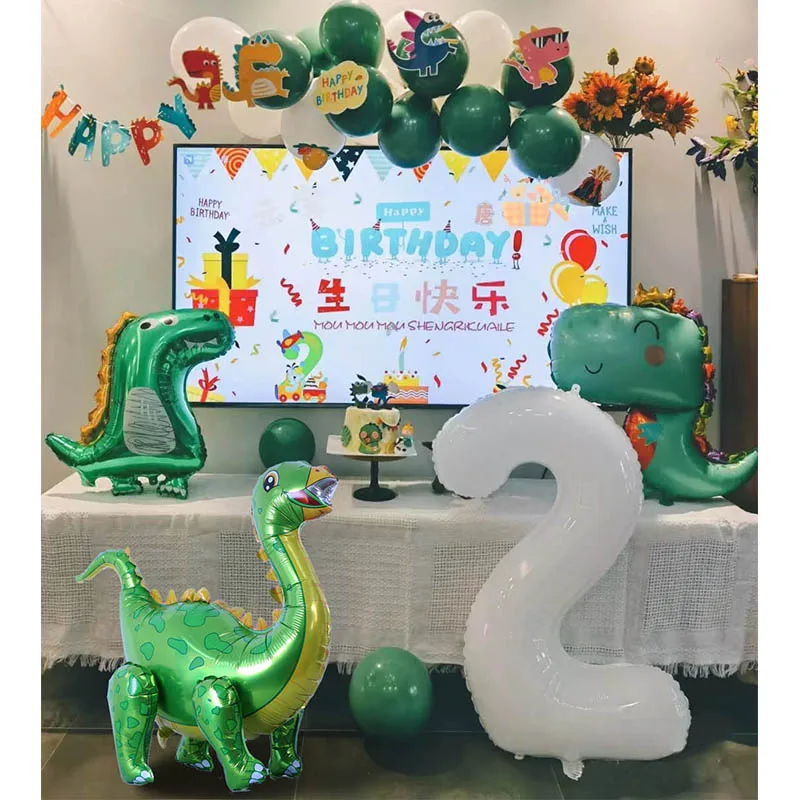 

Large 4D Walking Dinosaur Balloons Jurassic Dinosaur Party Supplies Kids Birthdays Decorations Jungle Dragon Foil Globos Toys