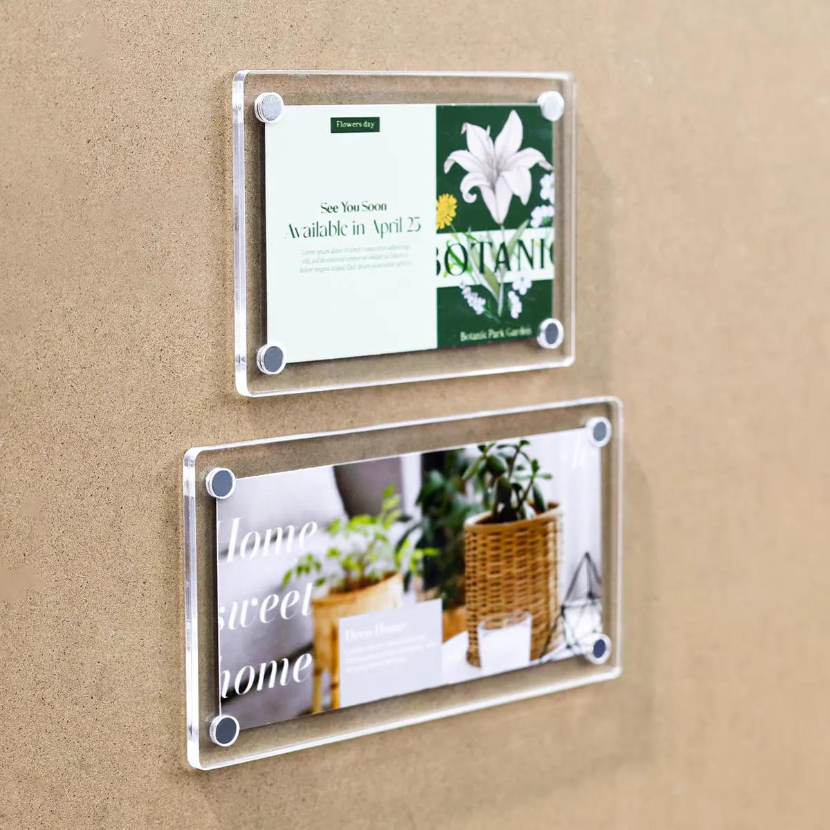 

2pcs Creative and Funny Acrylic Small Photo Frame Refrigerator Magnets Cute Rsoftigerator Magnets Whiteboard Sticker
