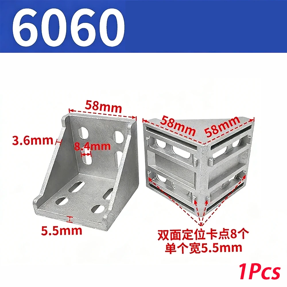1Pcs Aluminum Profile 6060 Aluminum Corner L Shape 90 Degr Right Angle Angle Bracket Support Connector Extrusion Industrial