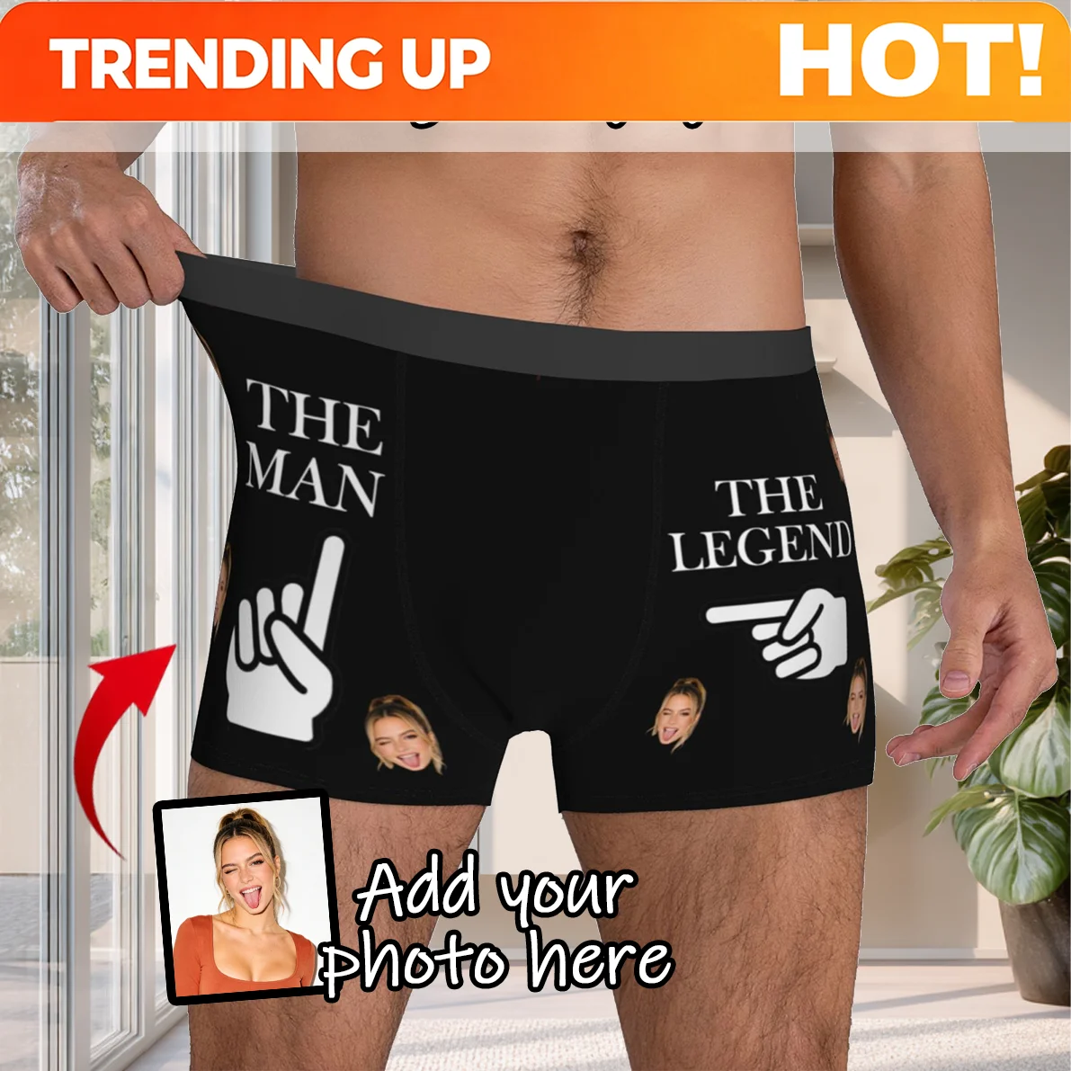 Personalized Face Photo Underwear Custom Boxer Briefs Custom Men Valentine's Day Gift For Husband Anniversary Gift for Dad