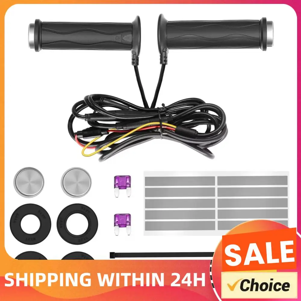 

DC 12V Motorcycle Hand Heated Grips 5-Gear Electric Molded Grips Silicone Adjustable Hot Grip Handle Motorcycle Parts for Winter