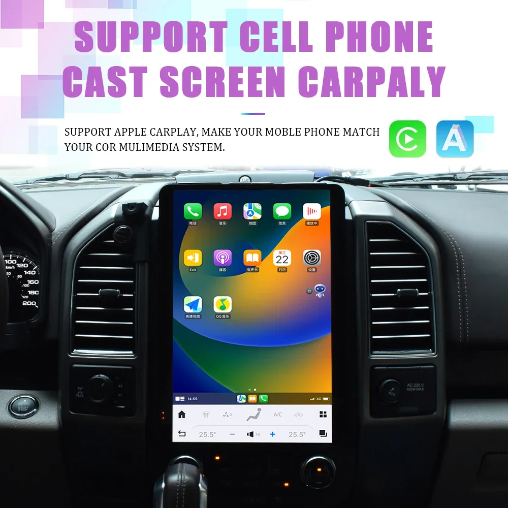 

14.4" Car Radio For Ford F150 2013-2014 Navigator Carplay Qualcomm Solution Retains Original Features 5G