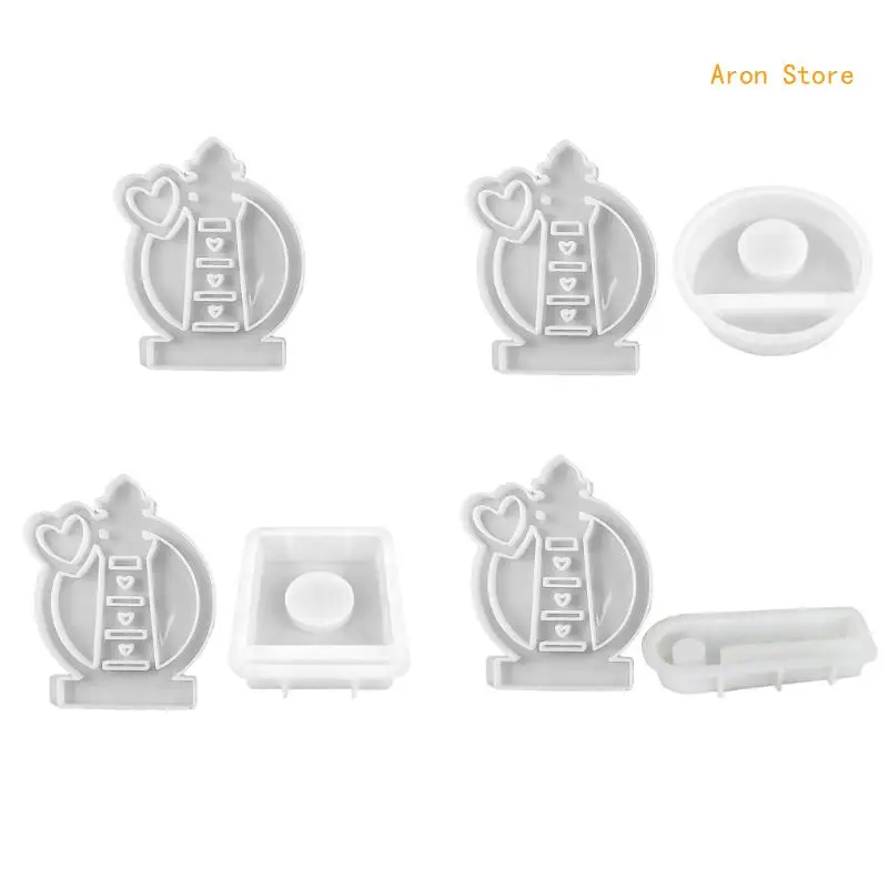 

Holder Silicone Molds DIY Resins Castings Molds Lighthouse Candlesticks Molds Plasters Moulds Home Decorations H3CF