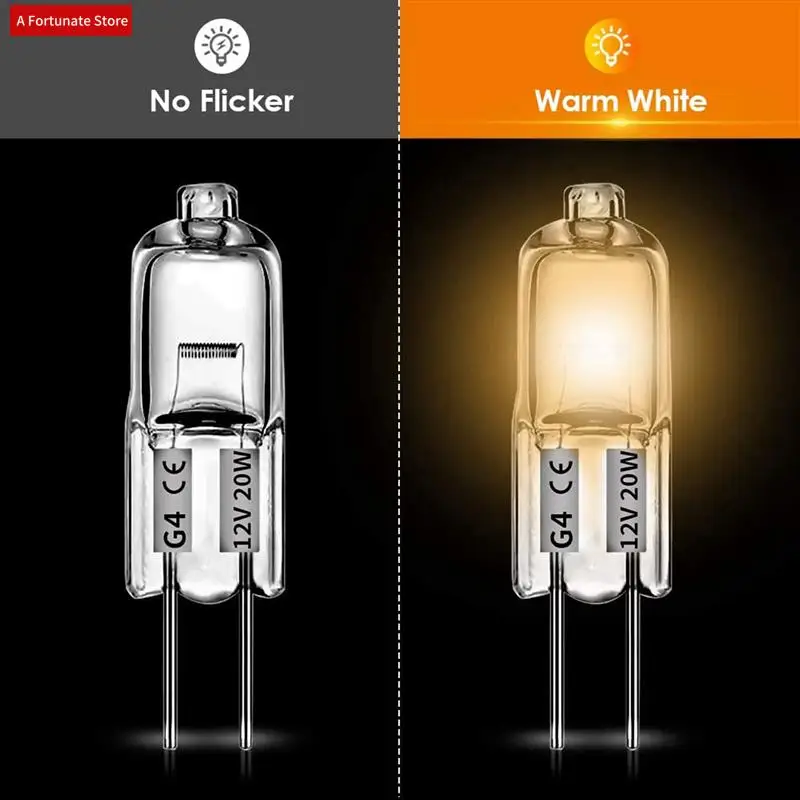 

200 Pcs G4 Halogen Bulbs,20W 12V Halogen Light Bulbs 2 Pin Clear Lamp Bulb,For Cooker Lighting,Signal Lights,Track-A78G