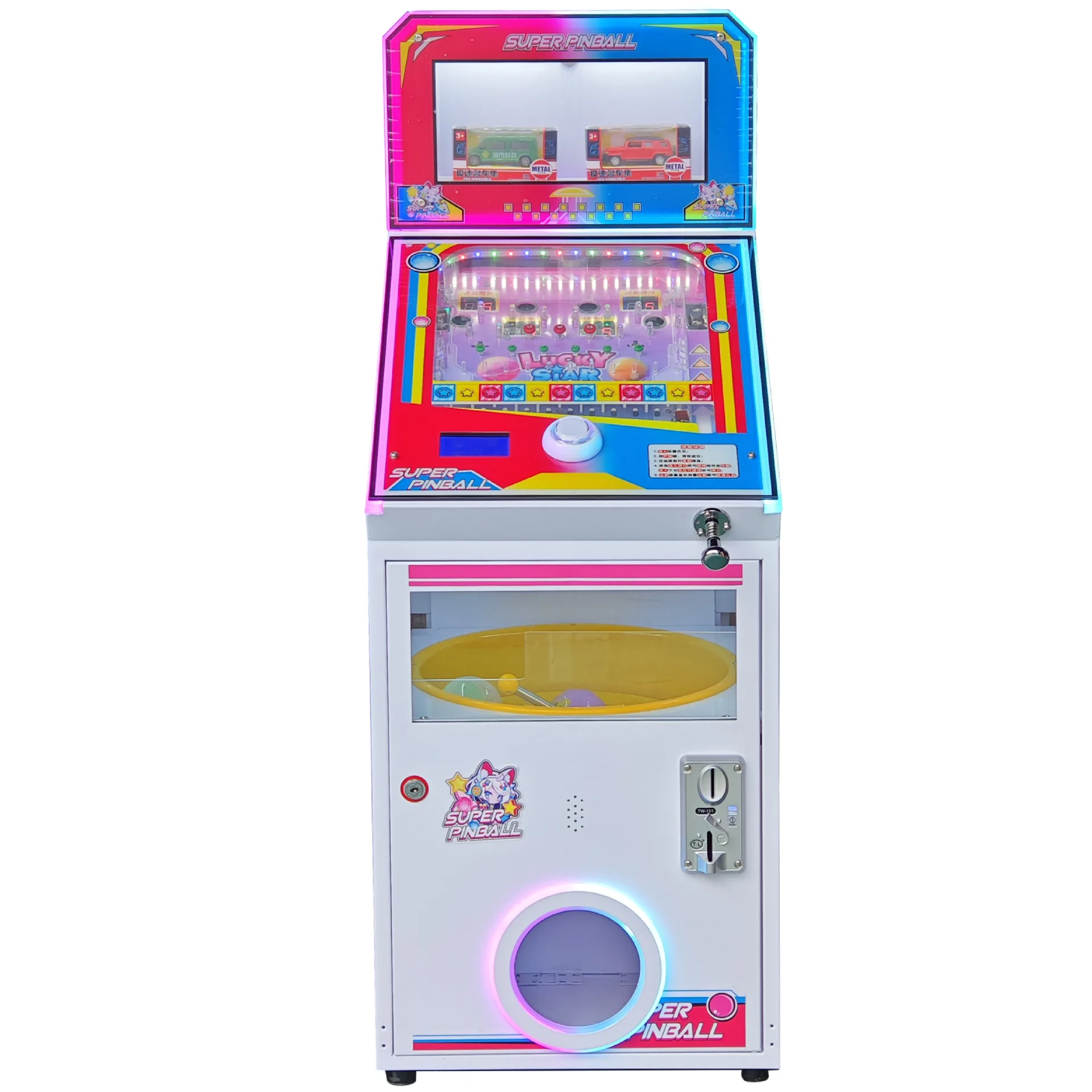 High Quality 110V/220V Mini Pinball Machine Kids' Wooden Metal Lottery Ticket Redemption Arcade Game 1-Year Warranty English