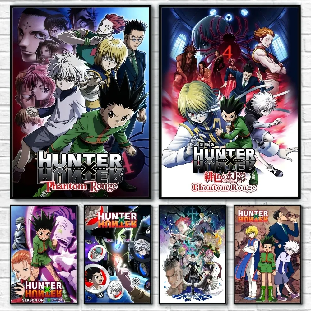 Anime H-HUNTER H-HUNTER Poster Zimmer Zuhause Wohnzimmer Schlafzimmer Bar Flur Klebrige Wand Kunstdruck Wasserdicht Ästhetische Dekor