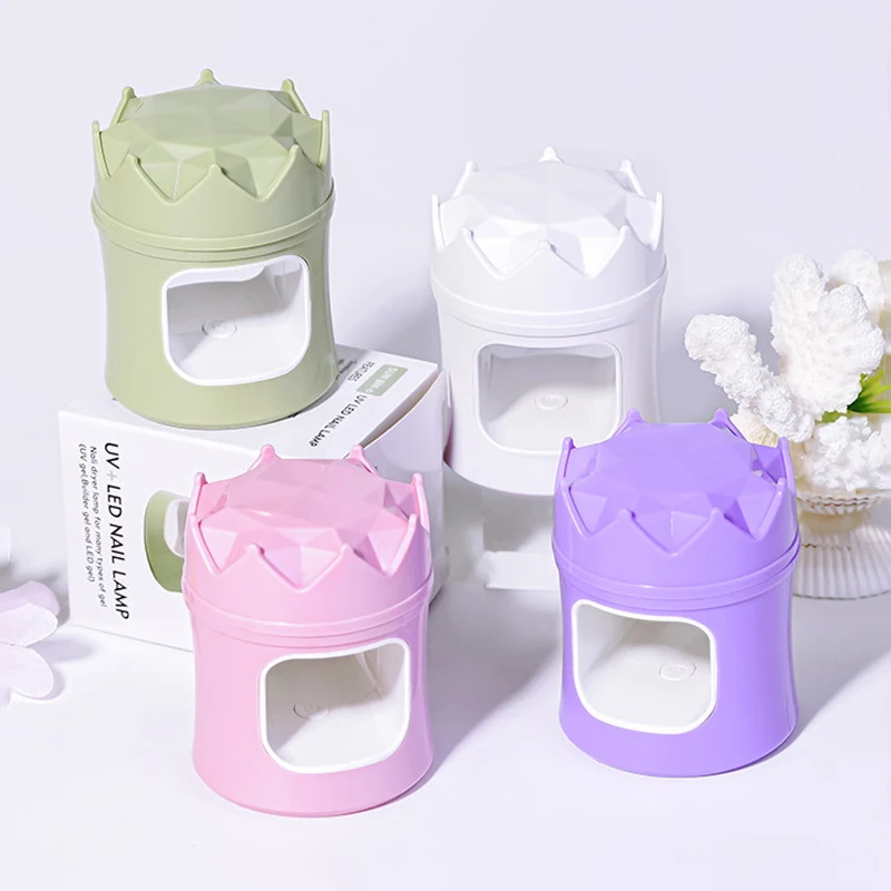 مصباح أظافر LULAA-Crown بالأشعة فوق البنفسجية ، مجفف أظافر صغير محمول مع كابل USB ، مجفف طلاء جل ، استخدام منزلي للسفر ، هدية ، 18 وات