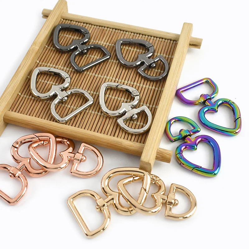 

5/10Pcs 13/20mm Heart-Shape Metal Buckles Dog Collar Connect Snap Hook Handbag Handle Swivel Lobster Clasp Hardware Accessories