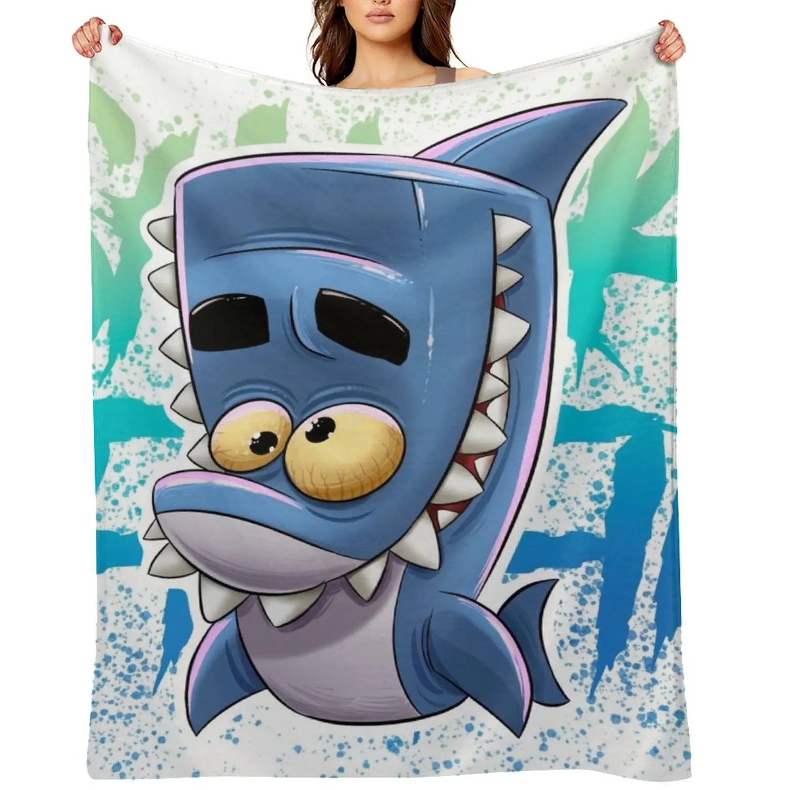 

zooba shark fin Throw Blanket Beach Thermal Retros Loose Blankets