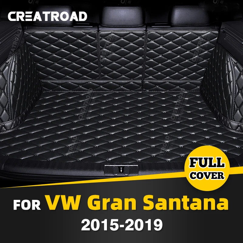 

Full Coverage Trunk Mat For VOLKSWAGEN VW Gran Santana/Cross 2015-2019 18 17 16Car Boot Cover Pad Interior Protector Accessories