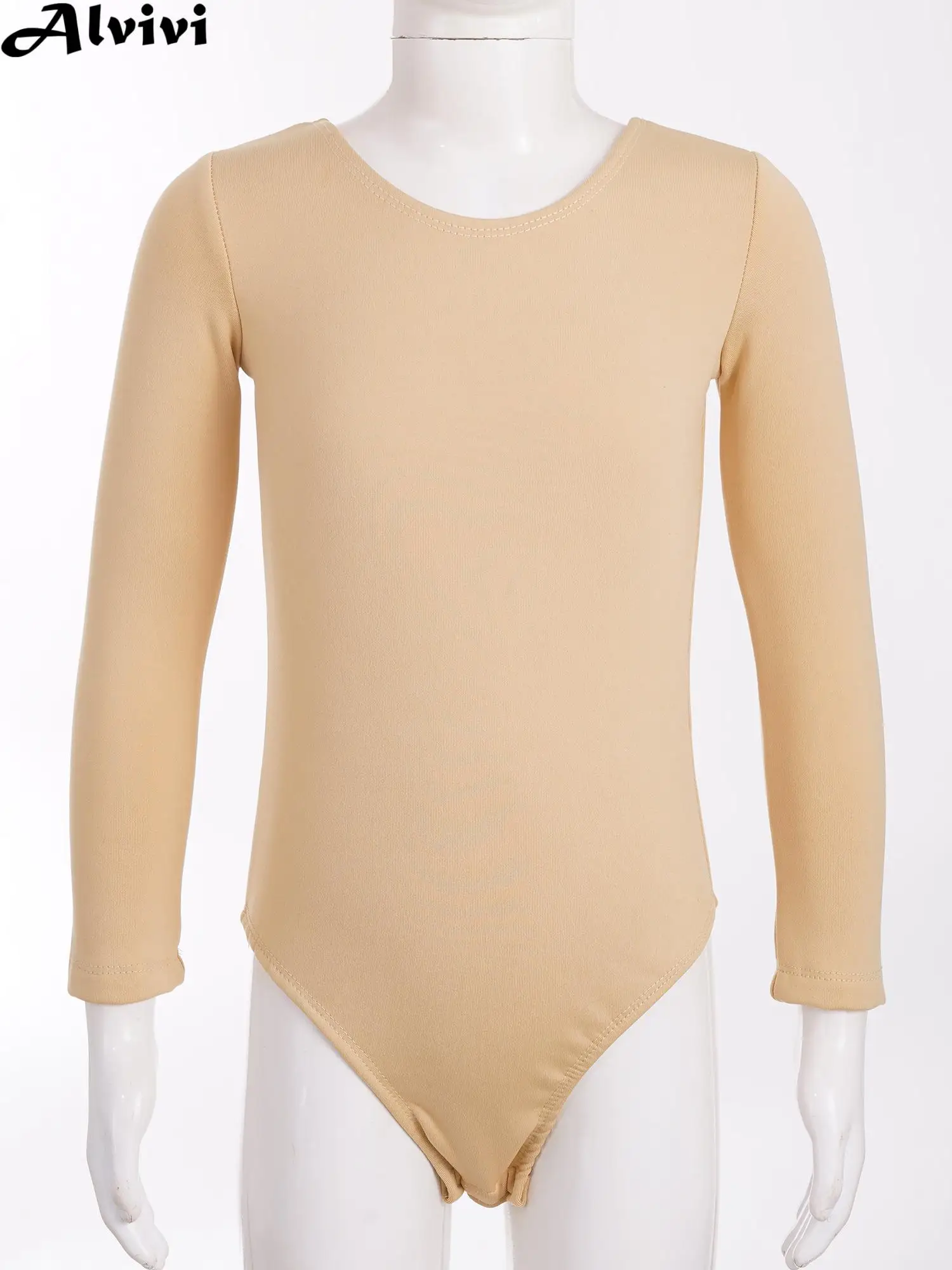 

Children Girl Long Sleeve Solid Warm Fleece Ballet Dance Gymnastics Leotard Skating Dancing Class Yoga Sports Bodysuit Dancewear
