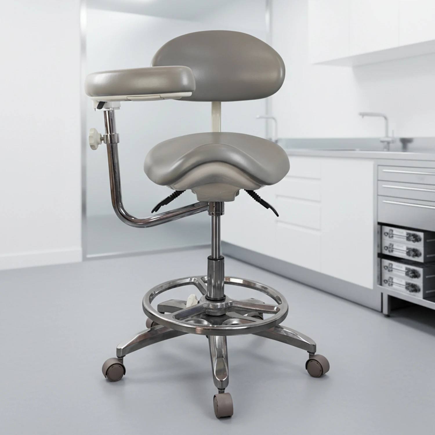 

Dynamic Seat Ergonomic Posture Rotating Doctor Saddle Chair Dental Clinic Stool for Dentists and Assistants