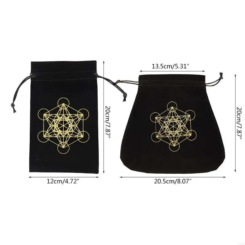 ถุงเก็บกำมะหยี่แบบพกพาสำหรับ Metatron Card Divination Bag สำหรับเด็ก ADU A70D