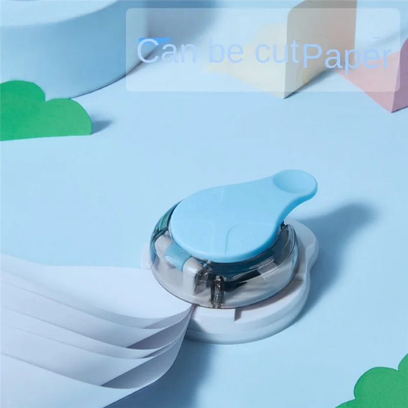 Ferramenta de cortador de canto redondo de 3 vias, envelope de artesanato de papel para fazer arte em casa, projetos diy, azul