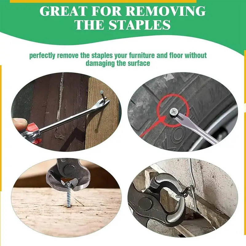 

A76K 3Pcs Upholstery And Construction Staple Remover Set 7In End Cutting Pliers, 8In Angled And Straight V Tip Nail Puller