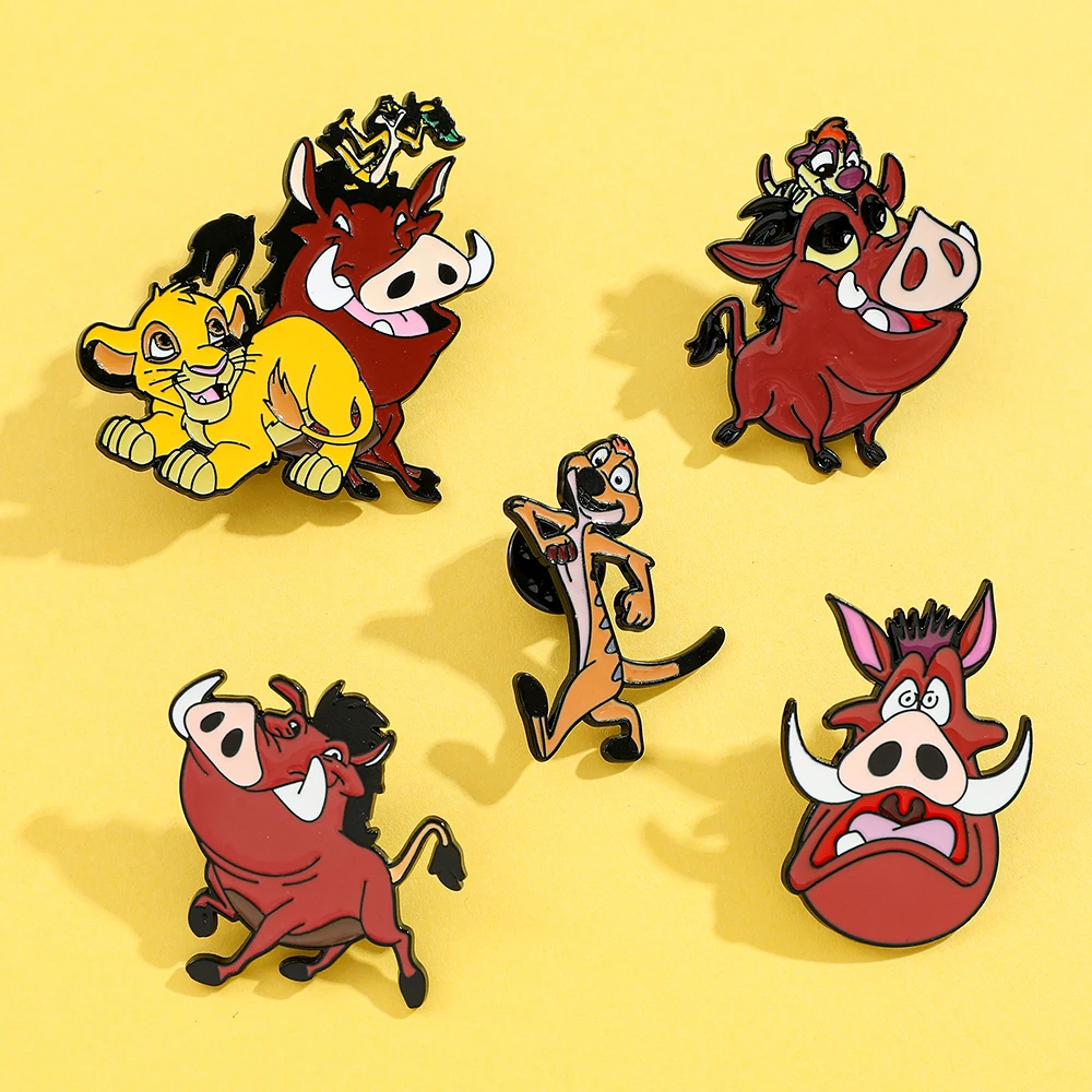 Cartoon-Löwen-Broschen aus Metall, niedliche Anstecknadeln für Jeansjacken, Rucksäcke, Hüte, Kleidungsdekoration, Hakuna Matata Schmuckgeschenk für Fans – Detail 5