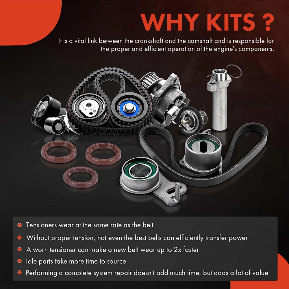 TCKWP329 Timing Belt Kit For Acura MDX 2003-2013 RL 2005-2012 Saturn Vue 2004-2007 3.5L 3.7L V6