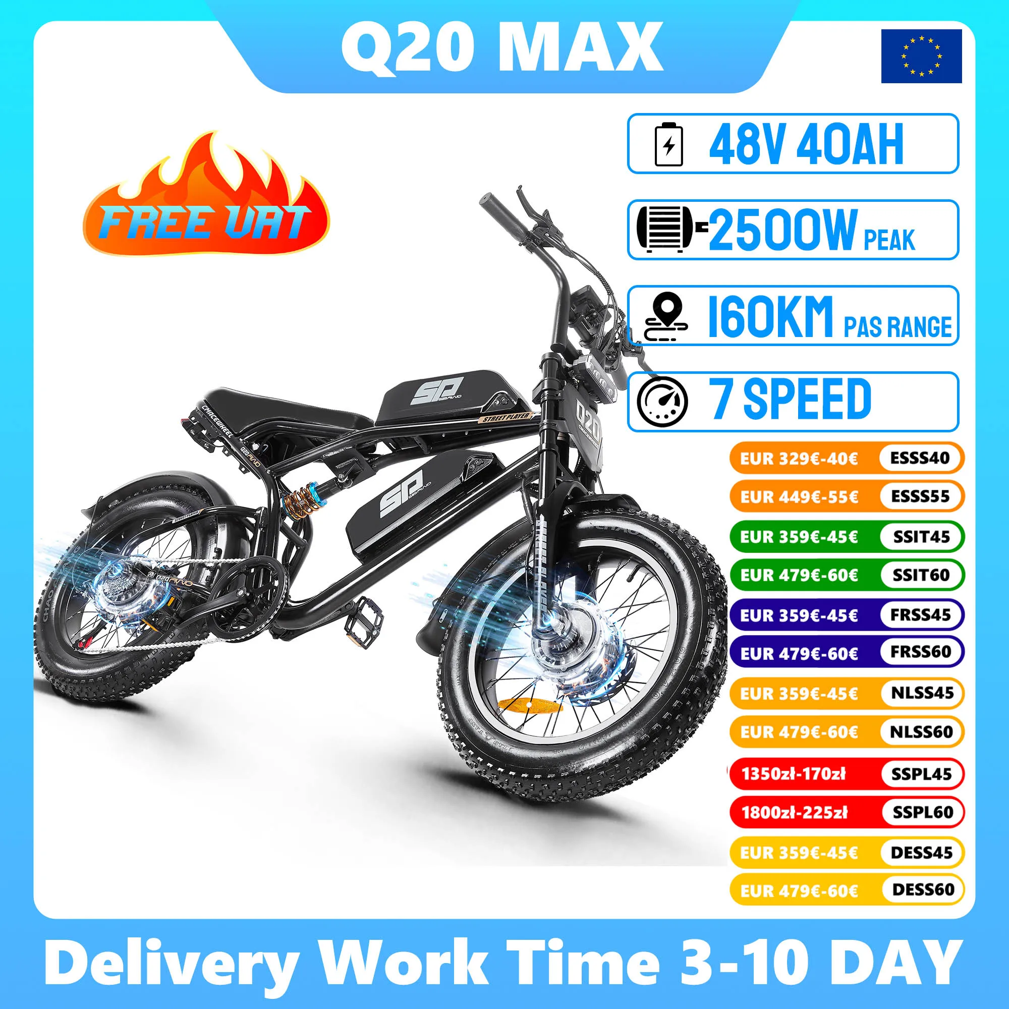 Vélo électrique eBike PEAK 2500W à double moteur, batterie 48V40AH, frein à huile, suspension intégrale, vélo de montagne électrique, clignotants