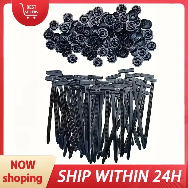 Нейлоновая пряжка для кабельной стяжки - застежка с замком, бесплатная установка, подходит для автомобильной, электрики и украшения дома.