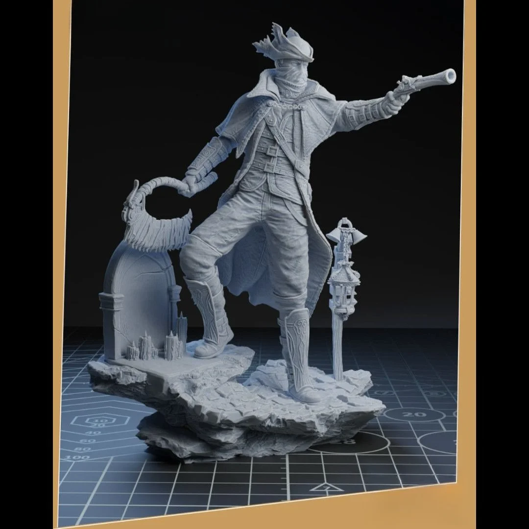 Gothic Dark Hunter 3D Printed GK Statue Vintage Hunter Miniature Tabletop Decor DIY Coloring Self-assembly Figurine Sculpture