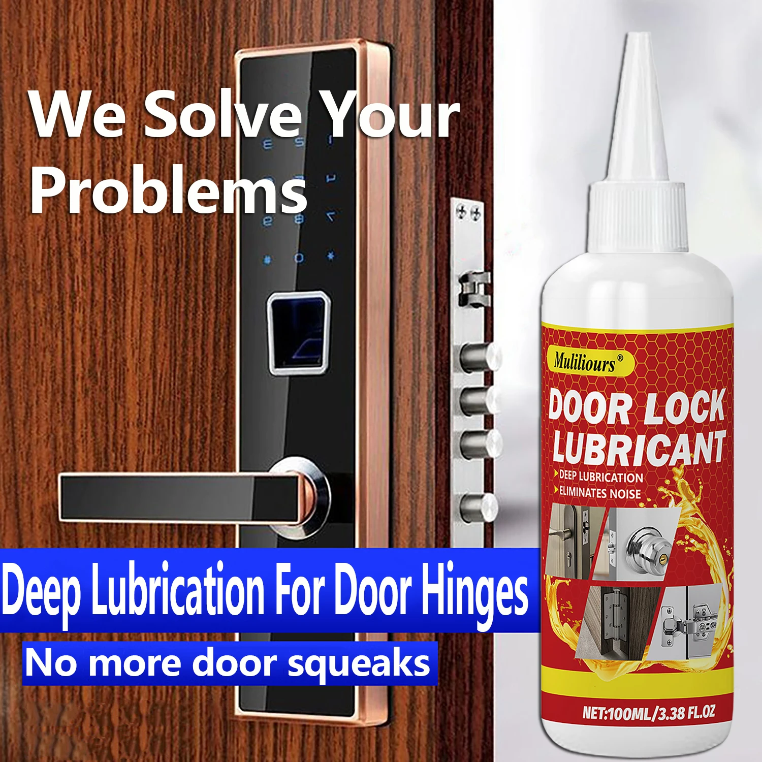 

Смазка для дверных петель и замков, 50 мл, бесшумная, антикоррозийная, для устранения скрипов, длительного действия, для раздвижных замков