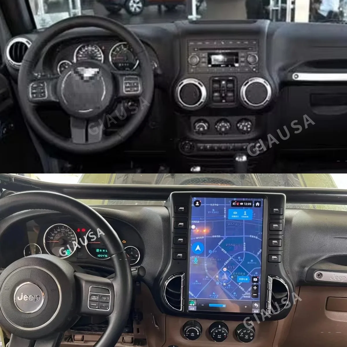 Untuk Jeep Wrangler JK 2011 - 2017 mobil Android, Radio 2DIN Stereo penerima Autoradio Multimedia Player GPS Navi Head Unit Screen