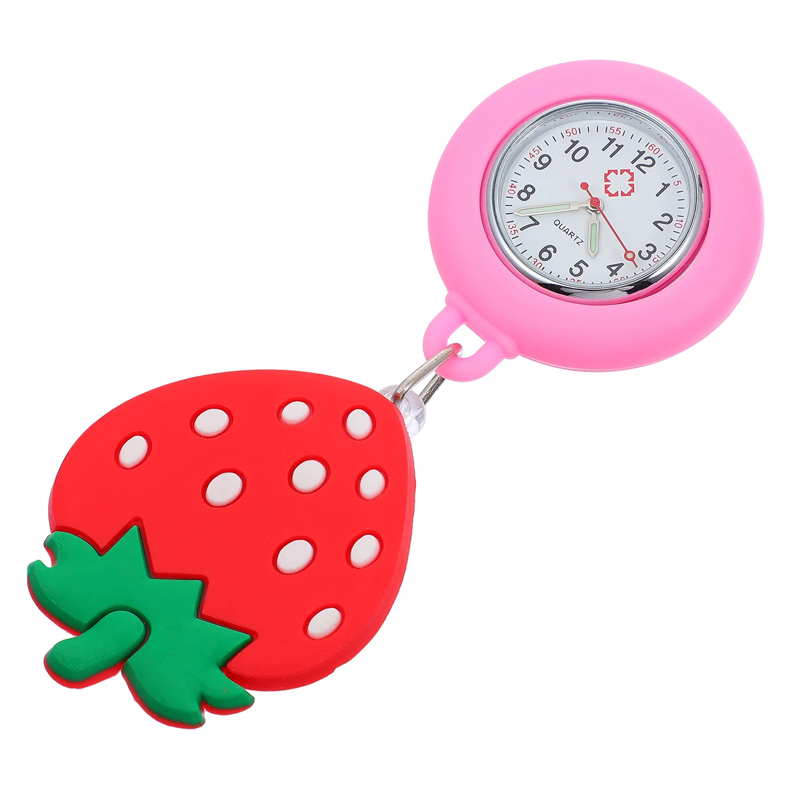 1개 간호사 포켓 시계 실리콘 발광 신축성 의료용 시계 간호사 의사용 어두운 곳에서 사용 가능 만화 디자인