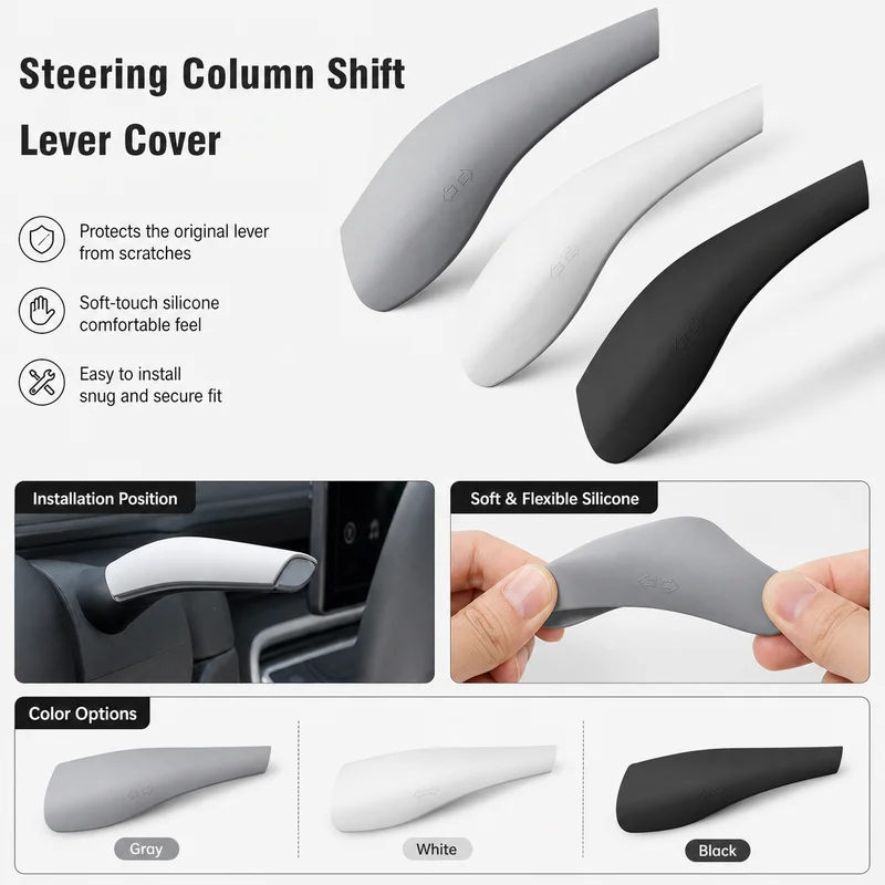 Steering Column Shift Paddle Cover Interior Decor Trim For Tesla Model 3 Highland Model Y Juniper YL Car Accessories