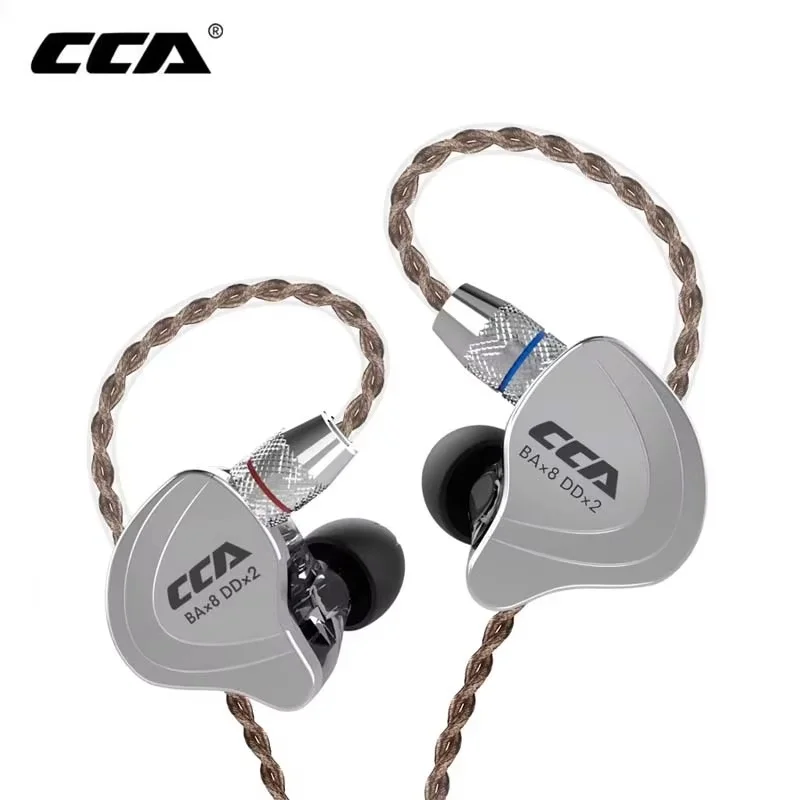 CCA C10 Headphones 4BA+1DD Hybrid Technology HiFi In Ear Music DJ Gamer Sport Earphone Active Noice Cancelling Monitor Headset - view 2