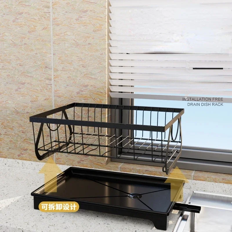 Dish Drying Rack Drainer Kitchen Tools For Bowl Dishes Chopsticks Storage Basket Countertop Tableware Rack Kitchen Accessories