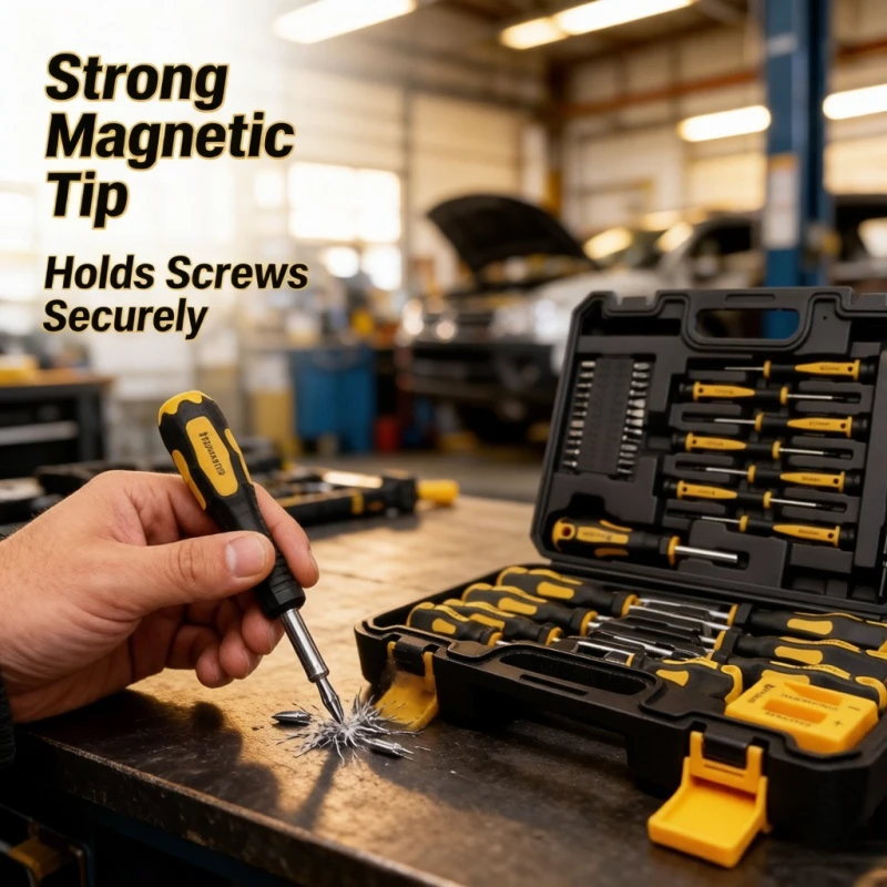 Scb Set 1Set Magnetic Screwdrivers Set with Case,43pcs Slotted Phillips Hex ...