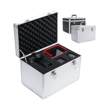 Hardware-Werkzeug kasten Aluminium legierung großer Aufbewahrung koffer stoß feste Baumwoll trennwand mit vor geschnittenem Schaumstoff-Werkzeug-Organizer-Kasten