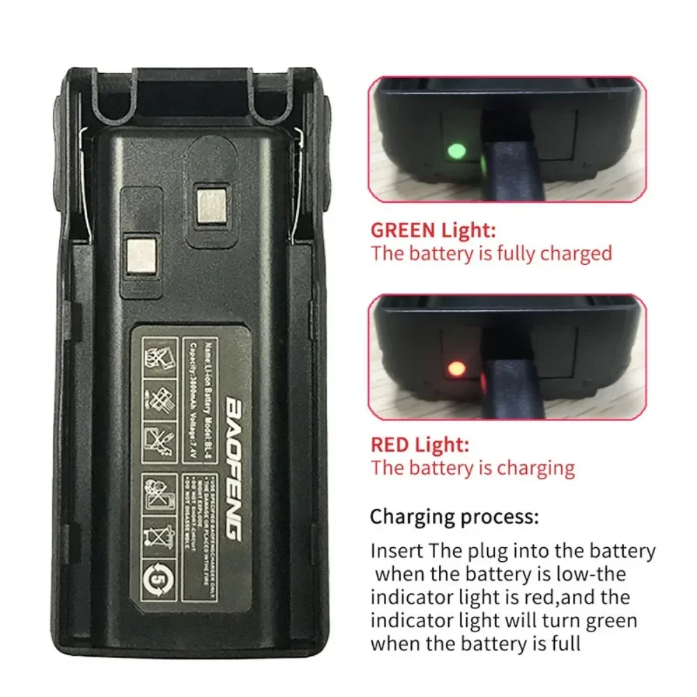 Walkie Talkie UV-82 3800mAh BL-8 Li-ion Battery For Baofeng UV82 Plus UV-8D UV-82WX UV-89 Rechargeable Walkie Talkie Batteries