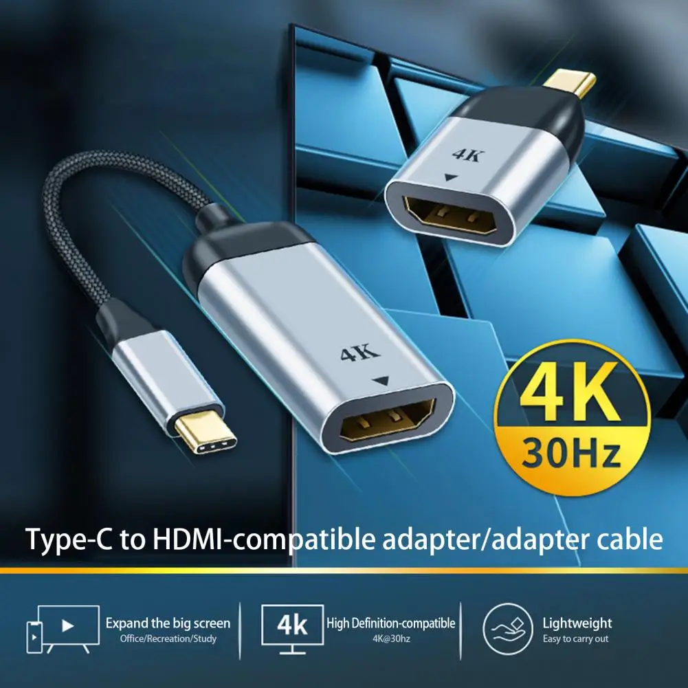 

Universal 4K HD-compatible Driver-free Type-C to HDMI-compatible Display Video Converter Adapter Computer Accessories